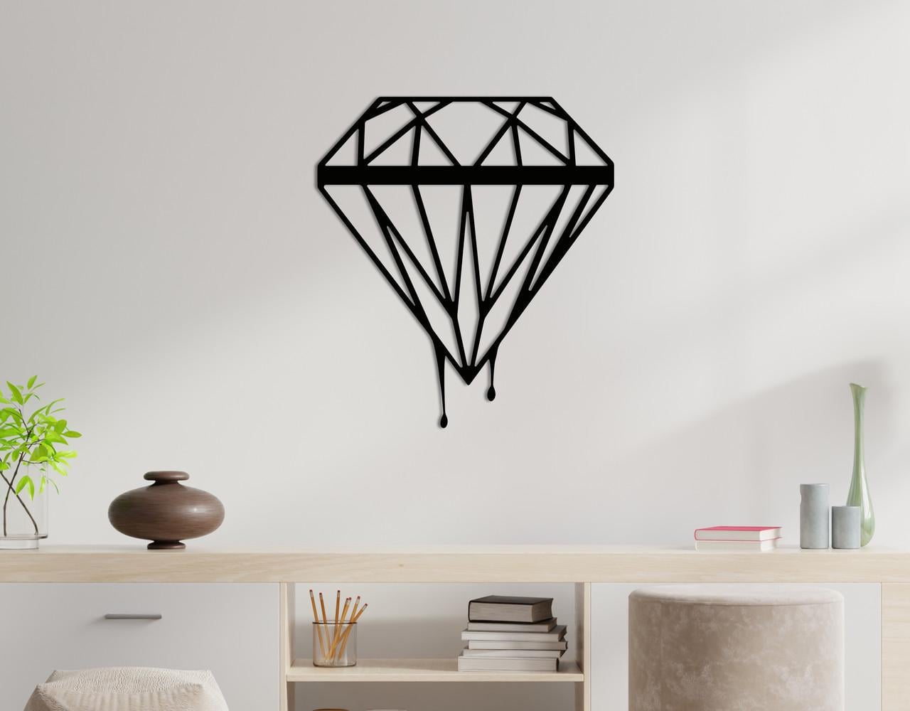 Декоративное панно на стену Upwood Decor Diamond 55х50 см Black (1575276157)