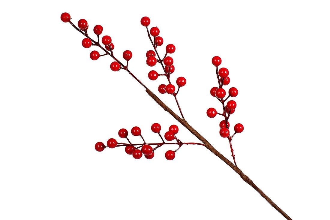 Ветка декоративная BonaDi с красными ягодами 50 см (839-782)