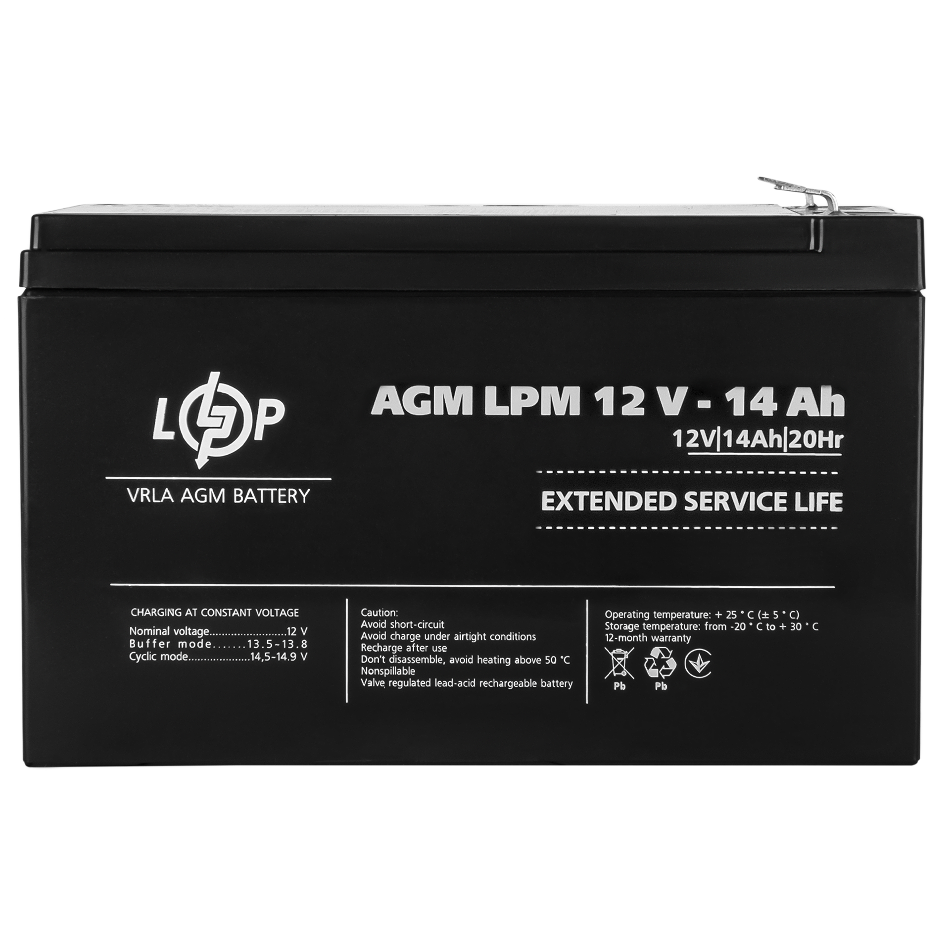 Акумулятор LogicPower AGM LPM 12V 14 Ah (4161) - фото 4