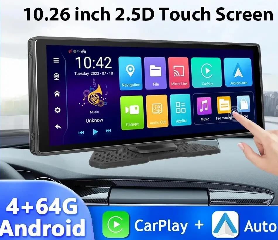 Автомобильный видеорегистратор T99 microSIM GPS Android Wi-Fi CarPlay Bluetooth FM с камерой заднего вида (20584552) - фото 3