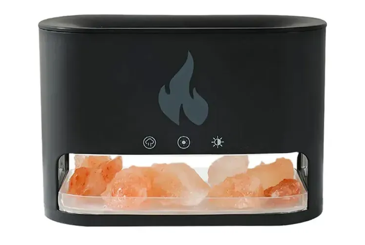 Увлажнитель воздуха соляная лампа 3в1 с USB и эффектом пламени Черный (234572287) - фото 7