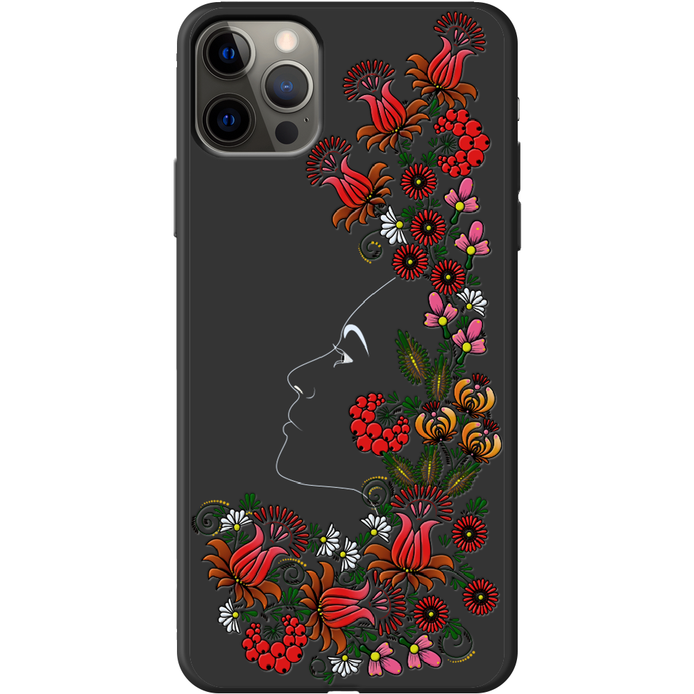 Чохол Boxface iPhone 12 Pro Max 3D Ukrainian Muse Чорний силікон (41085-bk64-41090)