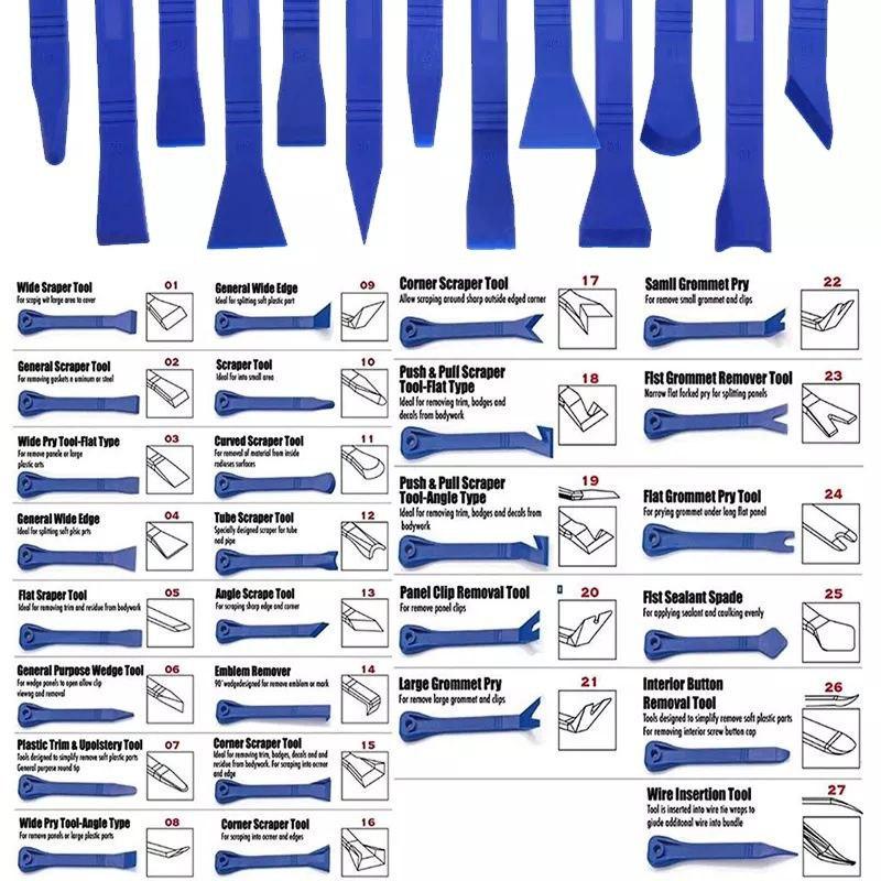 Інструменти PI-27B лопатки для зняття обшивки облицьовування/кліпс авто 27 шт. в чохлі - фото 7