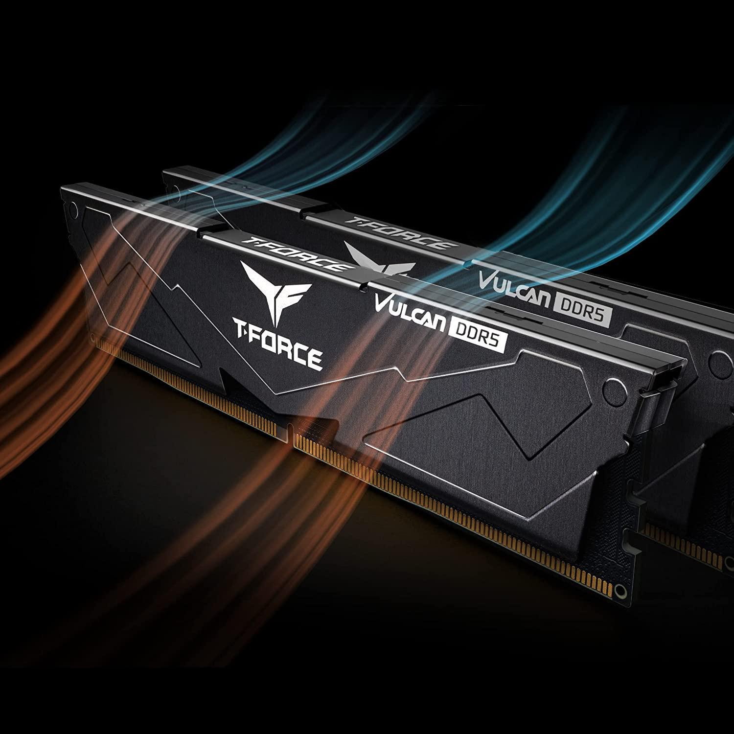 Оперативная память Team T-Force Vulcan DDR5 2x16GB/6000 Black (FLBD532G6000HC38GDC01) - фото 6