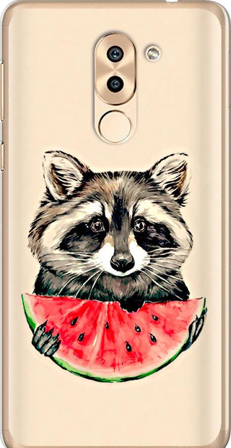 Чехол на Huawei GR5 2017 Енотик с арбузом (4605t-473-42517)
