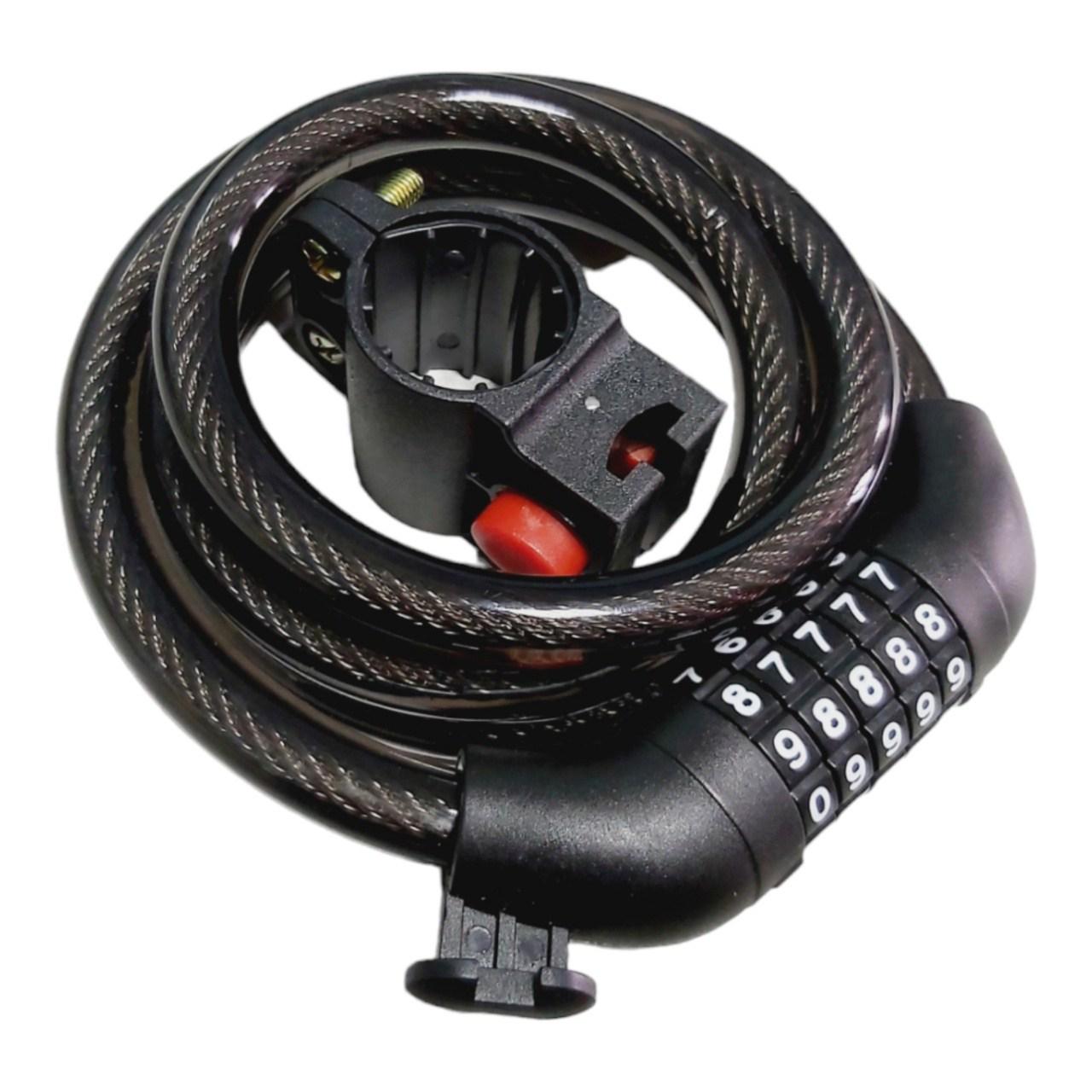 Велозамок протиугінний трос з кодовим замком 1,1 м 09051509