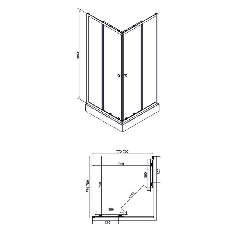 Душова кабіна Q-tap Presto PRECRM1088SP5 80х80 см (76404) - фото 2