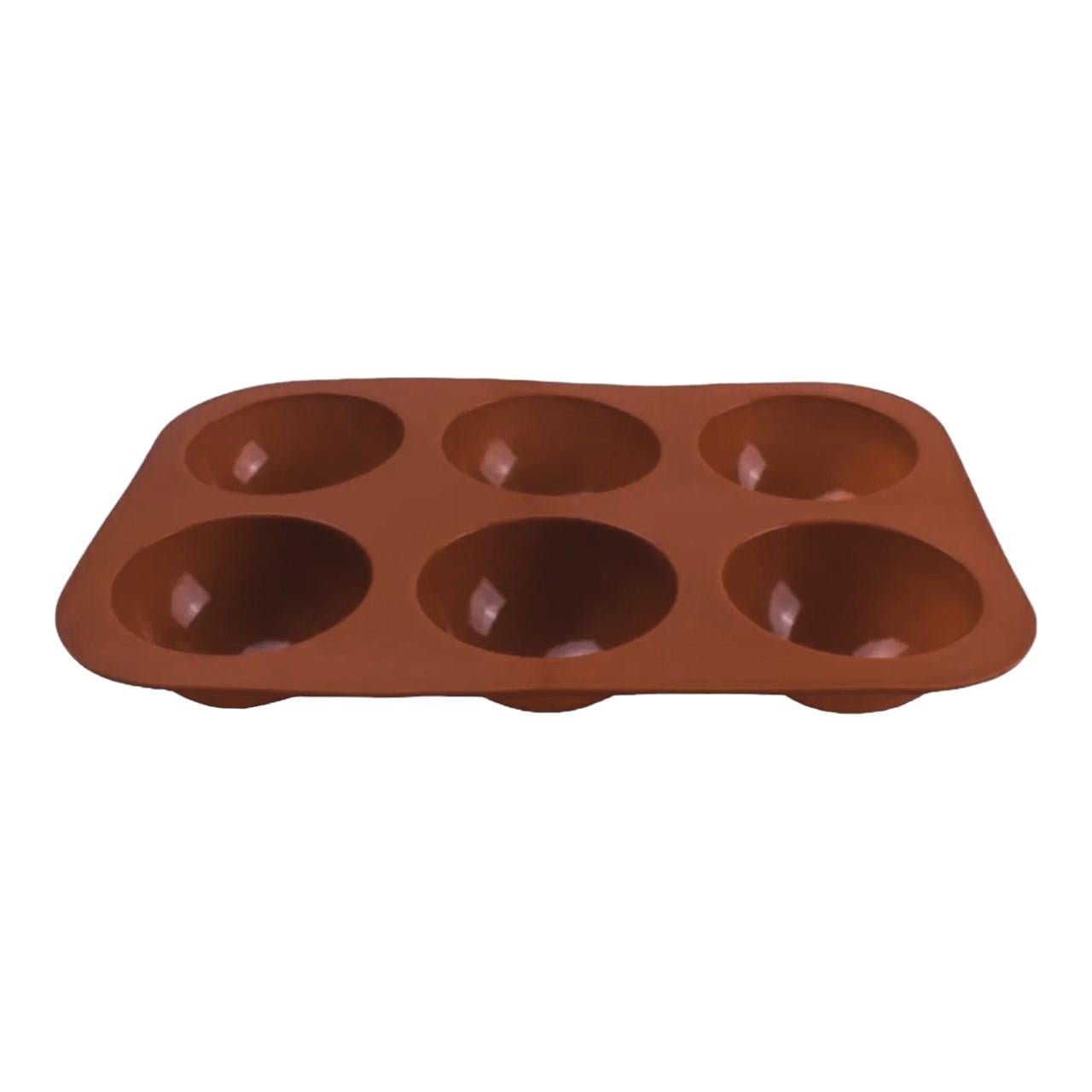 Форма силиконовая Моти 19х13 см 6 Ø 5,2х2,5 см 1 шт. Коричневый (ХК0613ф08)