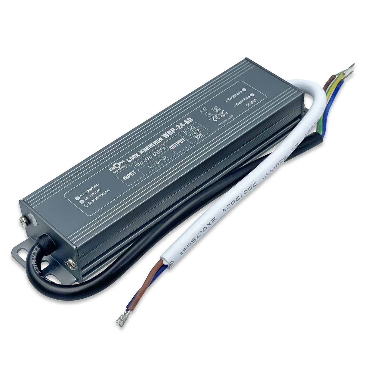 Блок живлення для ламп Biom WBP-24-60 Professional 60W 24V 2,5A IP67 (2822351015)
