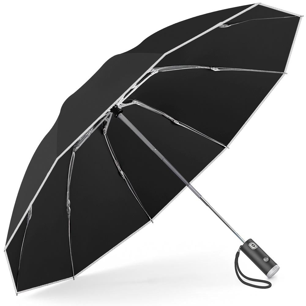 Зонтик c фонариком автоматический LOSSO Ray 105 см Черный (522473744 )