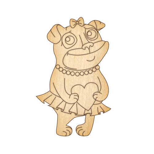 Заготовка из фанеры №57 Влюбленная собачка-1 (5615)