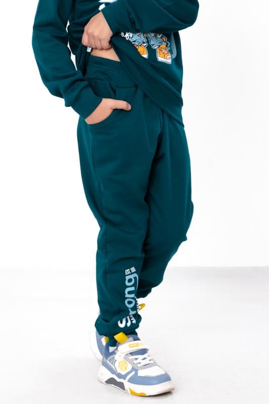 Костюм для хлопчика утеплений світшот та штани Носи Своє з малюнком 110 см Смарагдовий​ (6063-023-33-6) - фото 4