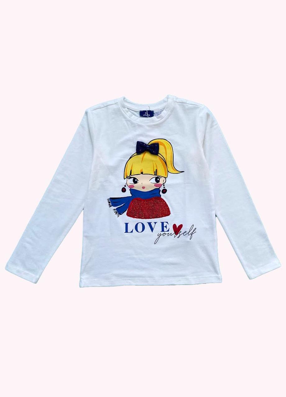 Реглан дитячий Chicco з об'ємними принтом 6-7 років 116 см Білий (2081861265)