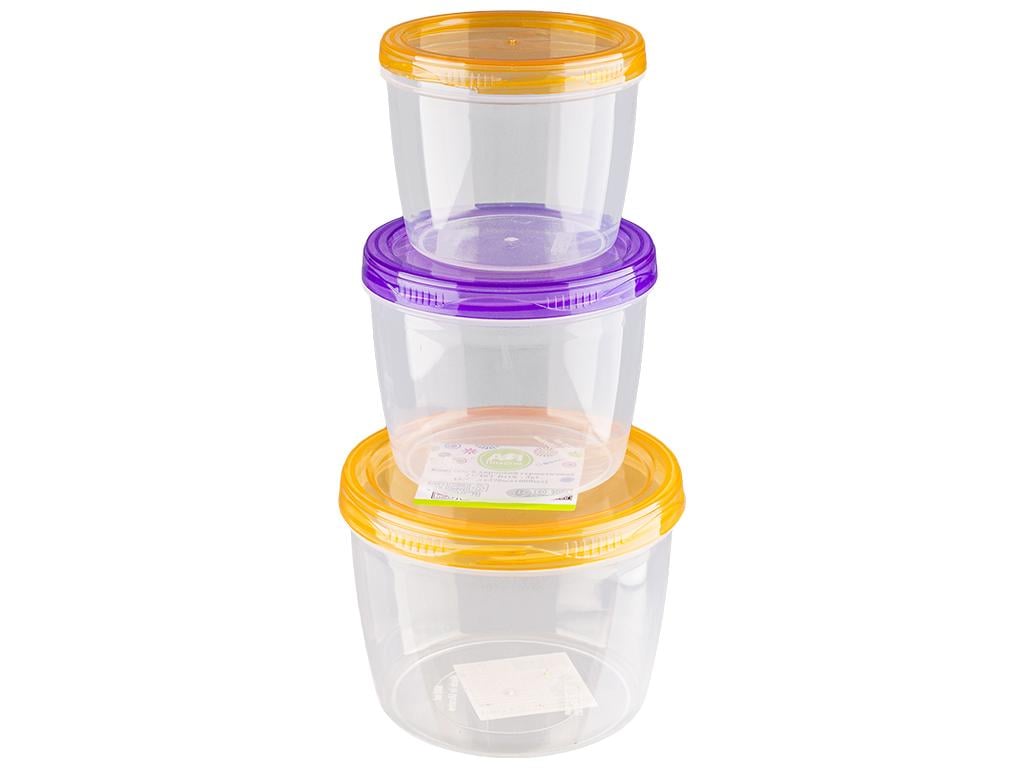 Контейнеры Ал-Пластик Twist box герметичная крышка 250/370/600 мл Желтый (MAP-71771)
