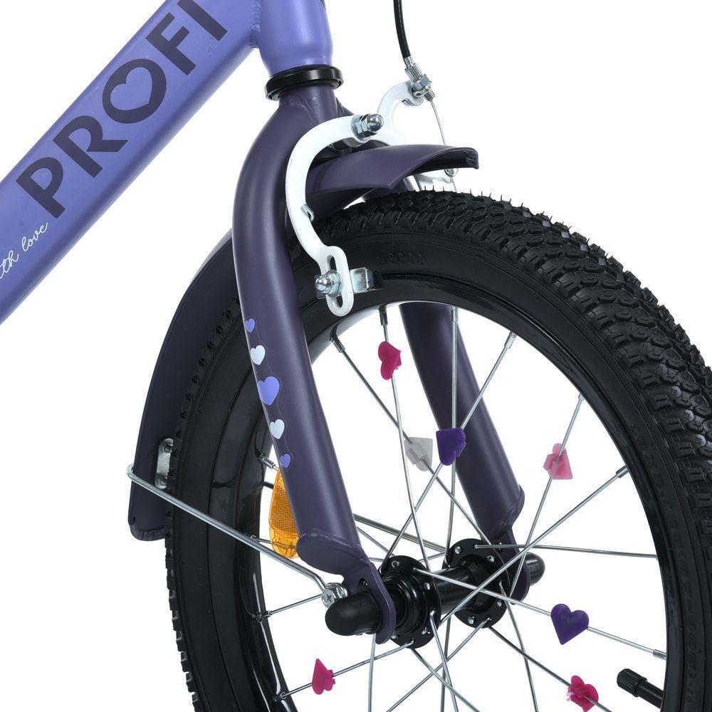 Велосипед для дівчинки PROF1 Princess 18" з багажником Бузковий - фото 4 Велосипед для дівчинки PROF1 Princess 18" з багажником Бузковий - фото 4