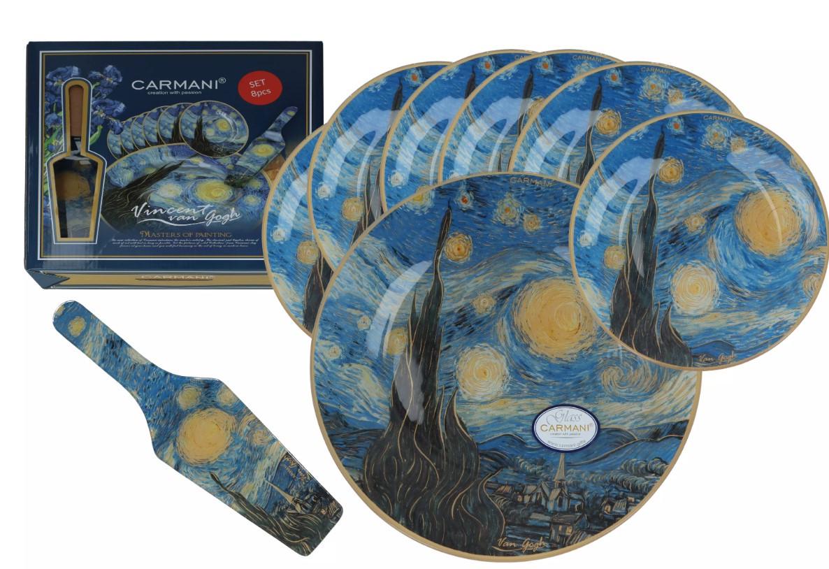 Набір десертний Carmani Ван Гог Зоряна ніч блюдо 1 шт./десертні тарілки 6 шт./лопатка 1 шт. (198-7551) - фото 5 Набір десертний Carmani Ван Гог Зоряна ніч блюдо 1 шт./десертні тарілки 6 шт./лопатка 1 шт. (198-7551) - фото 5