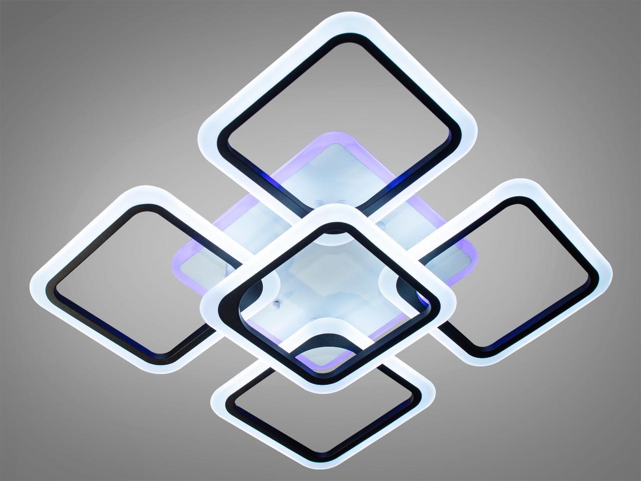 Люстра LED на кухню A8060-4+1BK-LS с пультом Черный 120W на 17м2 (1717740225) - фото 2 Люстра LED на кухню A8060-4+1BK-LS с пультом Черный 120W на 17м2 (1717740225) - фото 2