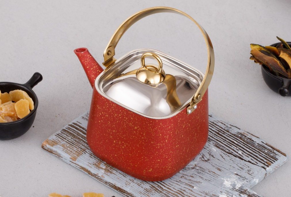 Чайник для плити Evren 4086 квадратний 1,25 л Червоний (26039851)