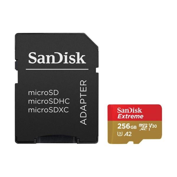 Карта памяти SanDisk Extreme 256 ГБ microSDXC UHS-I U3 A2 (SDSQXAV-256G-GN6MA)