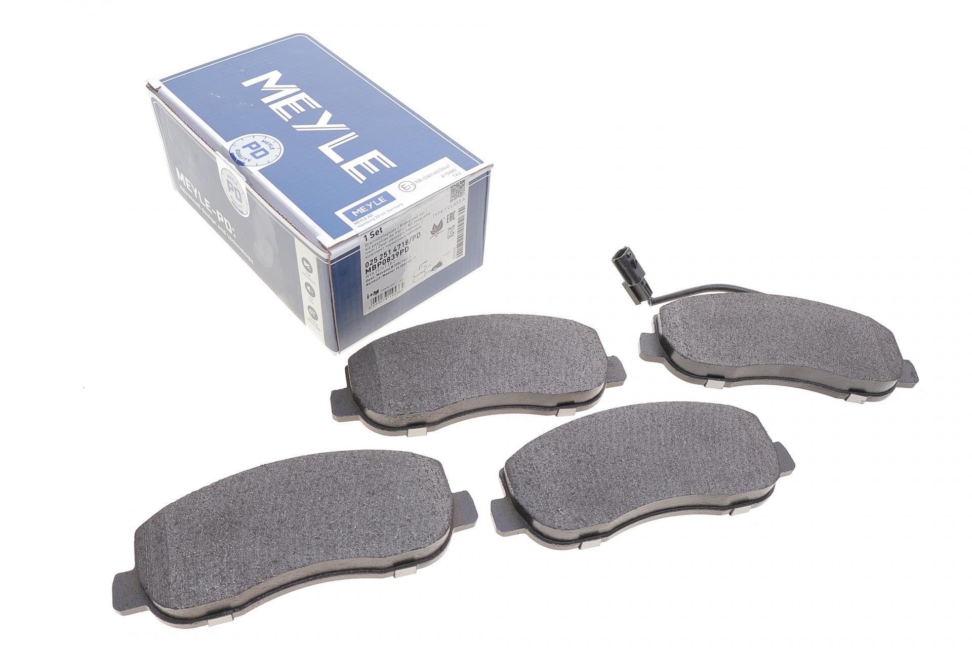 Колодки тормозные передние Meyle для Renault Master/Opel Movano 10- (025 251 4718/PD)