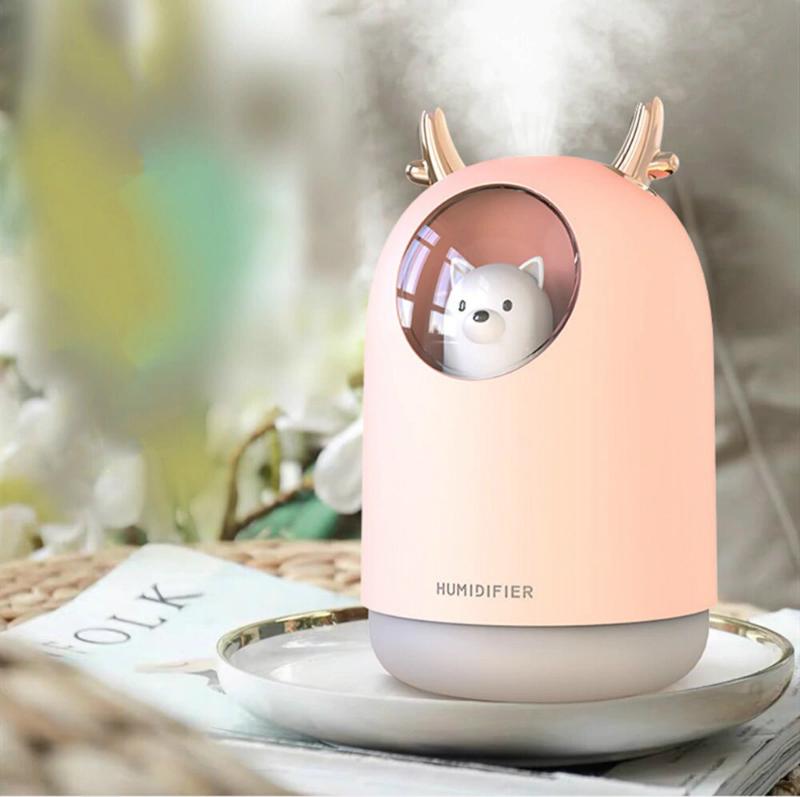 Увлажнитель воздуха Домашний любимец USB Aroma Humidifier M106 с LED-подсветкой на 7 цветов Розовый (1139) - фото 5