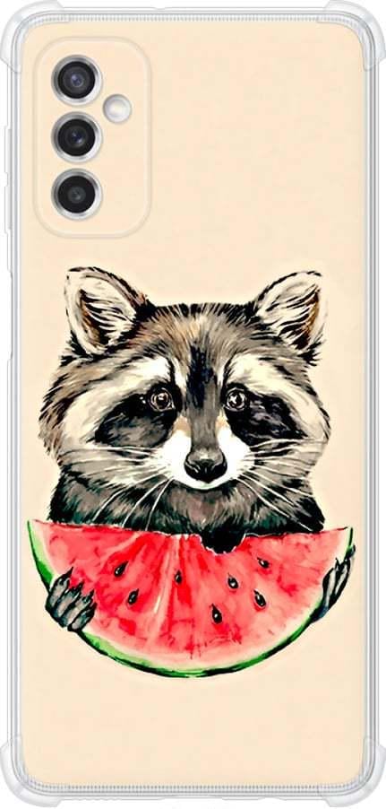 Чехол на Samsung Galaxy M52 M526B Енотик с арбузом (4605sp-2490-42517) Чехол на Samsung Galaxy M52 M526B Енотик с арбузом (4605sp-2490-42517)