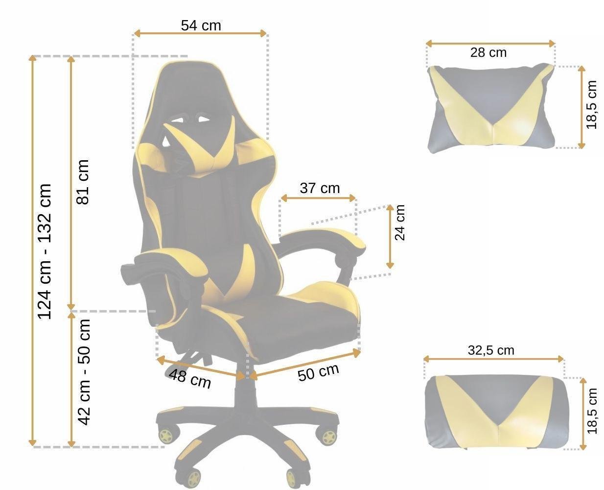 Крісло офісне комп'ютерне Bonro B-810 Жовтий (3545) - фото 2