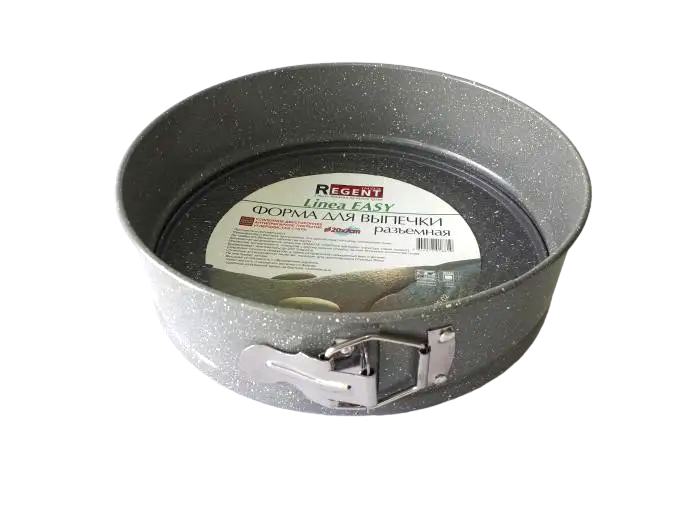 Форма разъемная для выпечки торта и пирога круглая металлическая со съемным дном D 24 см H 7 см (19367)
