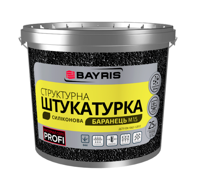 Штукатурка структурная фасадная для стол Bayris Барашек М1,5 силиконовая 25 кг (1685253039)