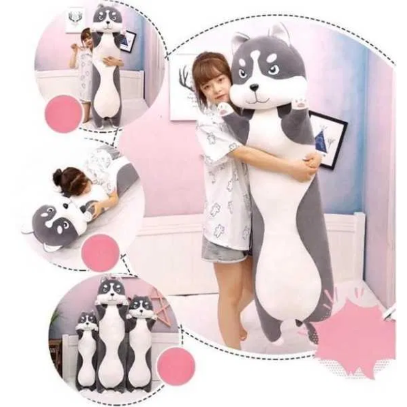 М'яка іграшка-подушка плюшева Хаскі 112 см Темно-сірий (2529690591) - фото 3