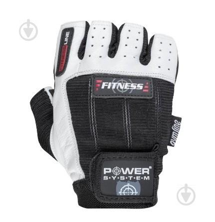 Перчатки для фитнеса и тяжелой атлетики Power System Fitness PS-2300 S Черно - белый (PS-2300_S_Black-White)