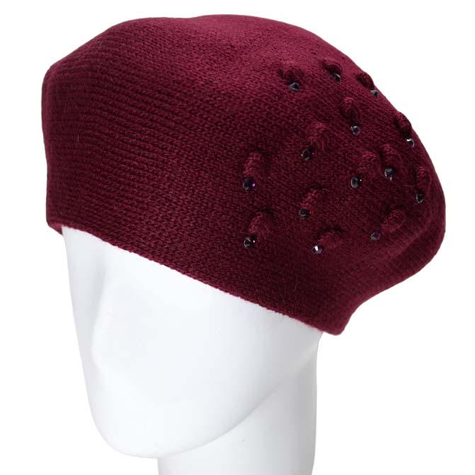 Берет женский Lirus Капри двойной шерстяной Бордовый (118902)