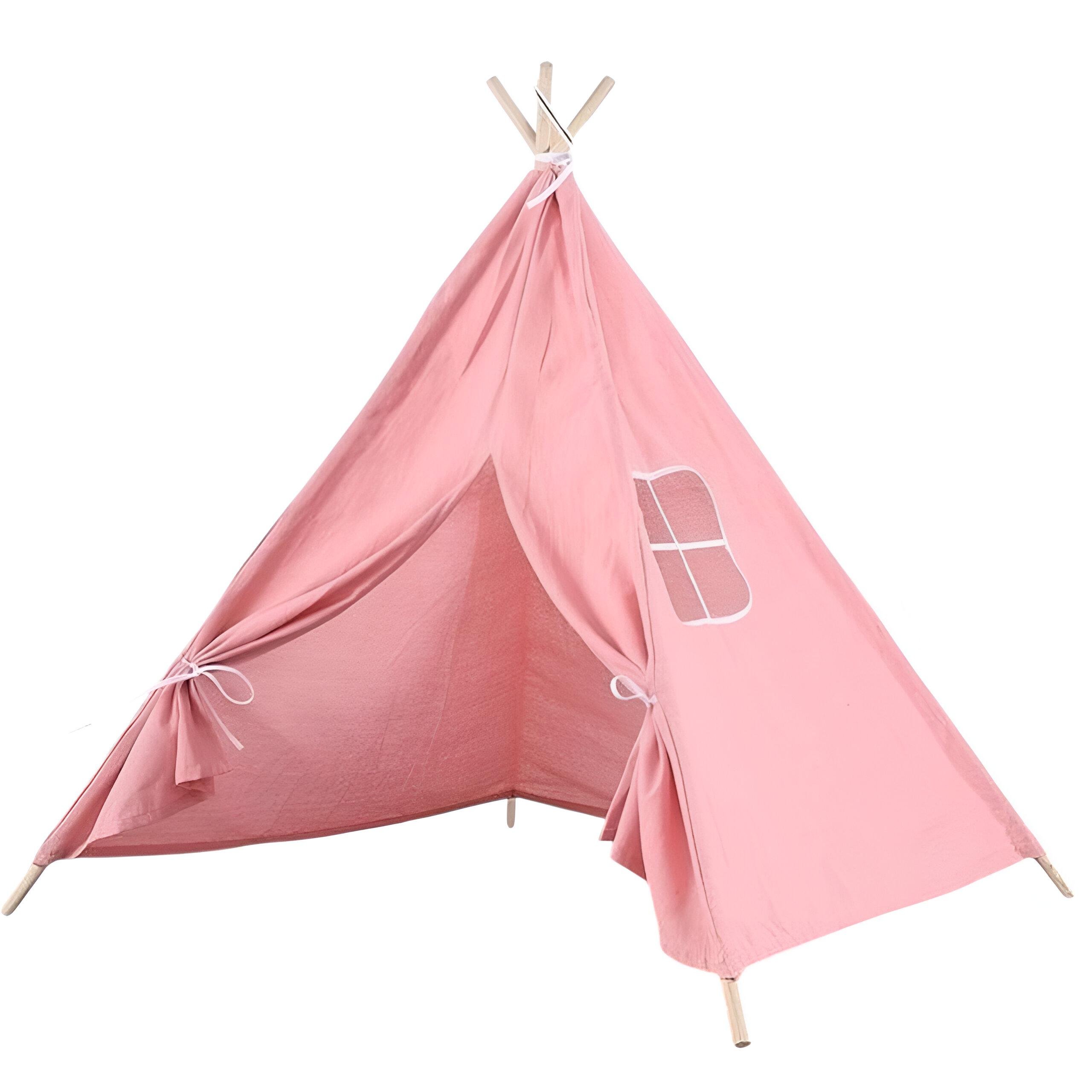 Дитячий намет-вігвам K 2103 120x100x115 см Рожевий - фото 1 Дитячий намет-вігвам K 2103 120x100x115 см Рожевий - фото 1