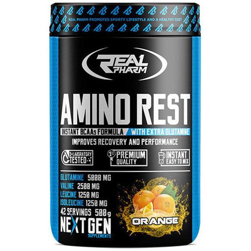 Аминокислота BCAA для спорта Real Pharm Amino Rest 500 г 44 порции Orange