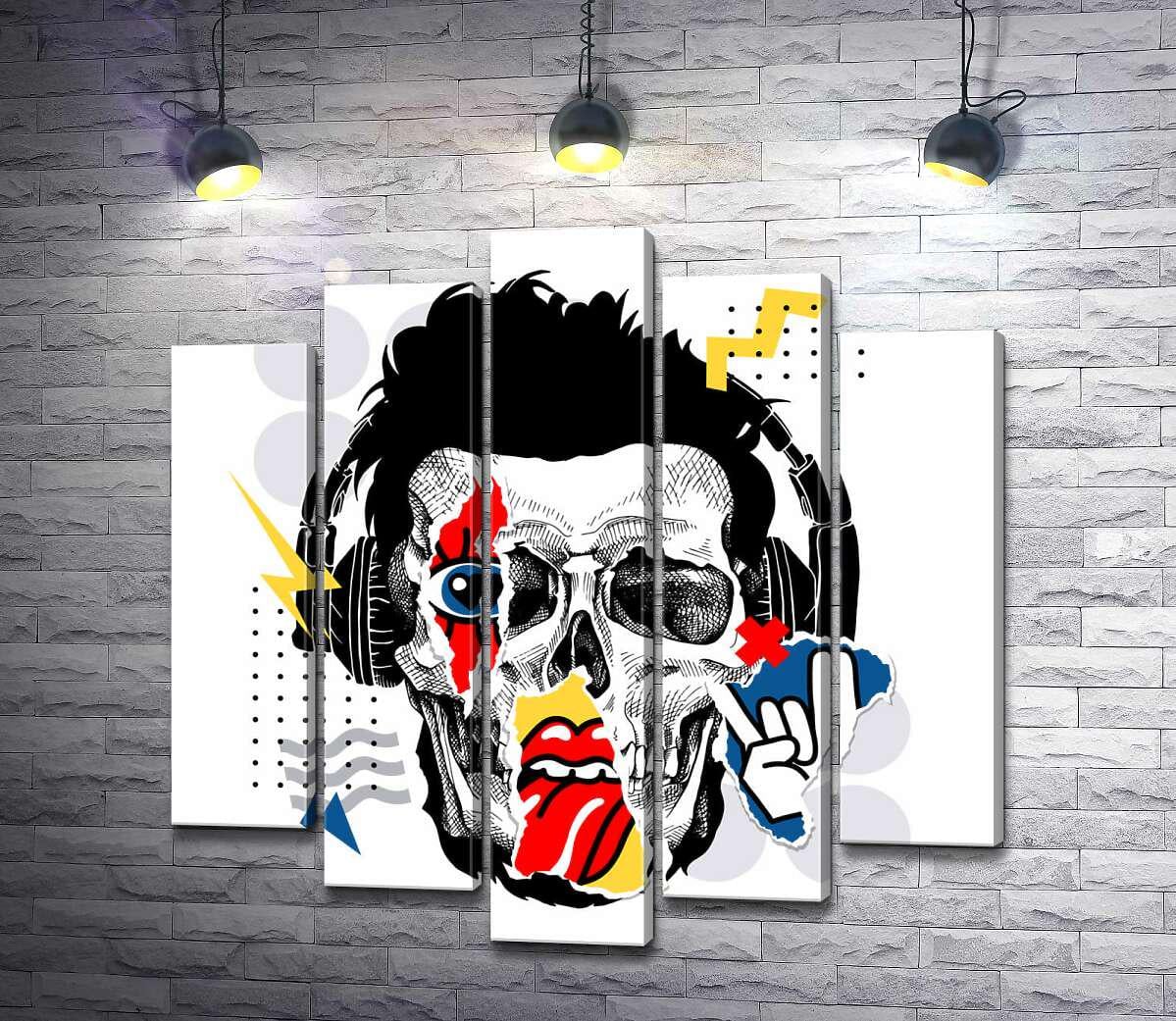 Модульная картина ArtPoster Абстрактный череп-хипстер 100x100 см Модуль №26 (003768)