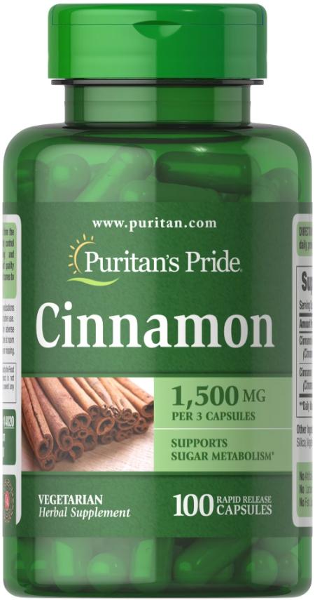 Корица Puritans Pride Cinnamon 500 мг 100 капсул