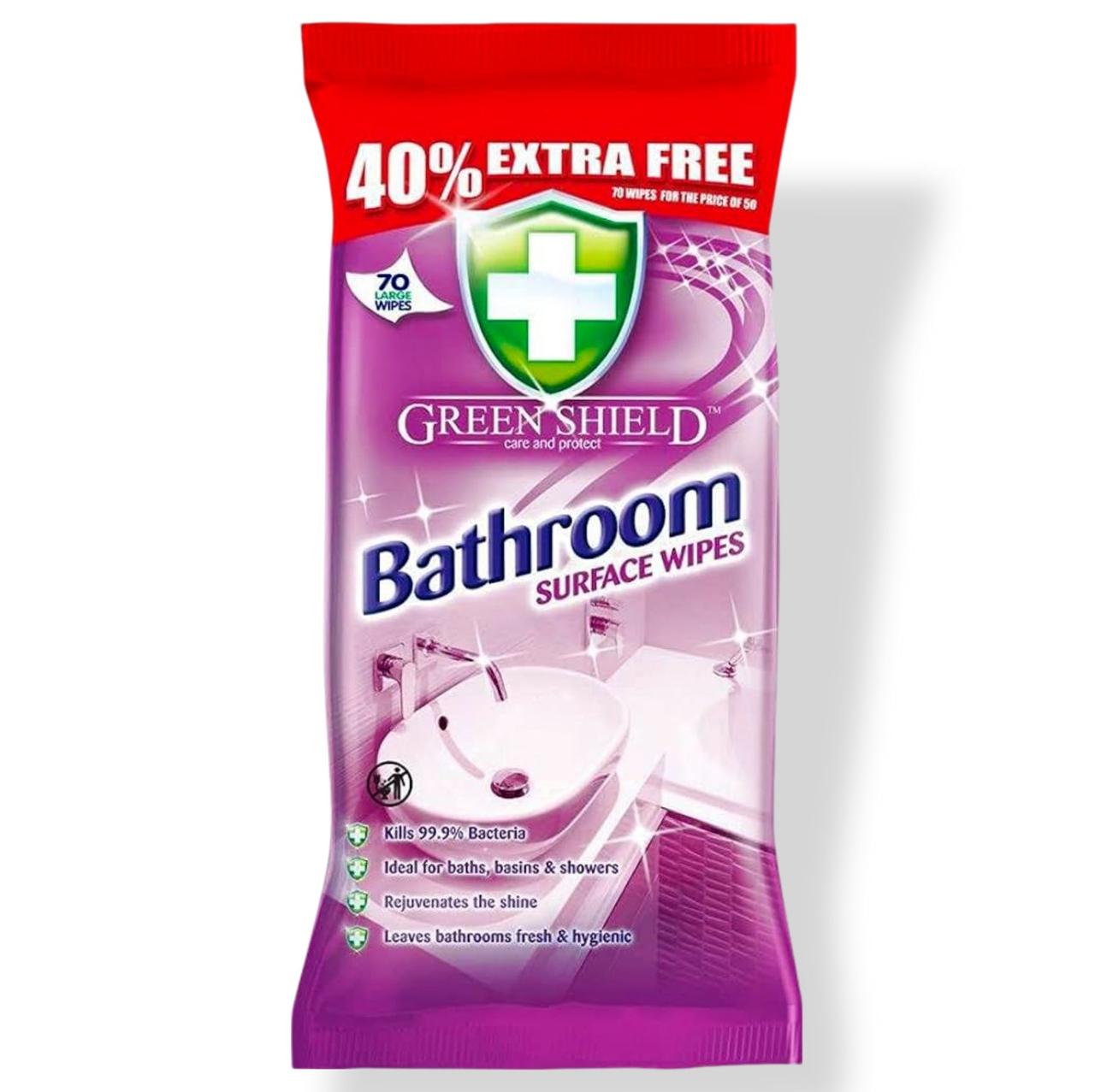 Вологі серветки Green Shield для ванної та сантехніки 70 шт.