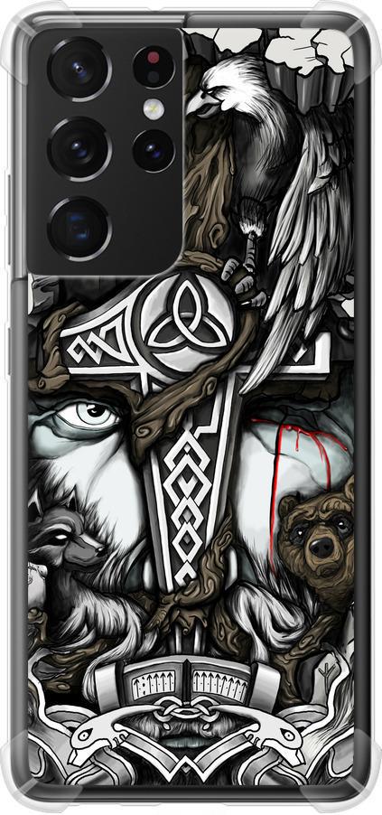 Чехол на Samsung Galaxy S21 Ultra (5G) Тату Викинг (4098sp-2116-42517)