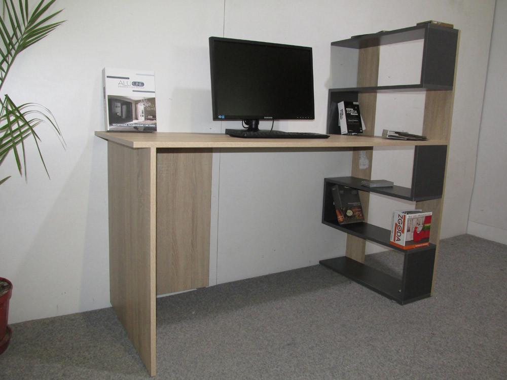 Стол компьютерный М-ЗОН Джеко 1416P прав с полками Сонома/Нимфея Альба (MZN-031029) - фото 3 Стол компьютерный М-ЗОН Джеко 1416P прав с полками Сонома/Нимфея Альба (MZN-031029) - фото 3