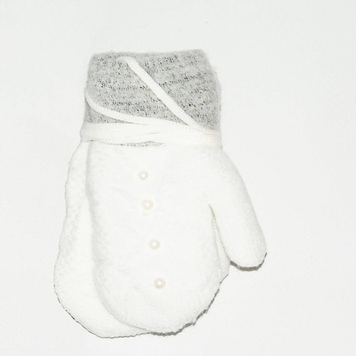 Рукавички детские двойные с махровой подкладкой на 2-4 года 18-7-41 Белый (DR010201)