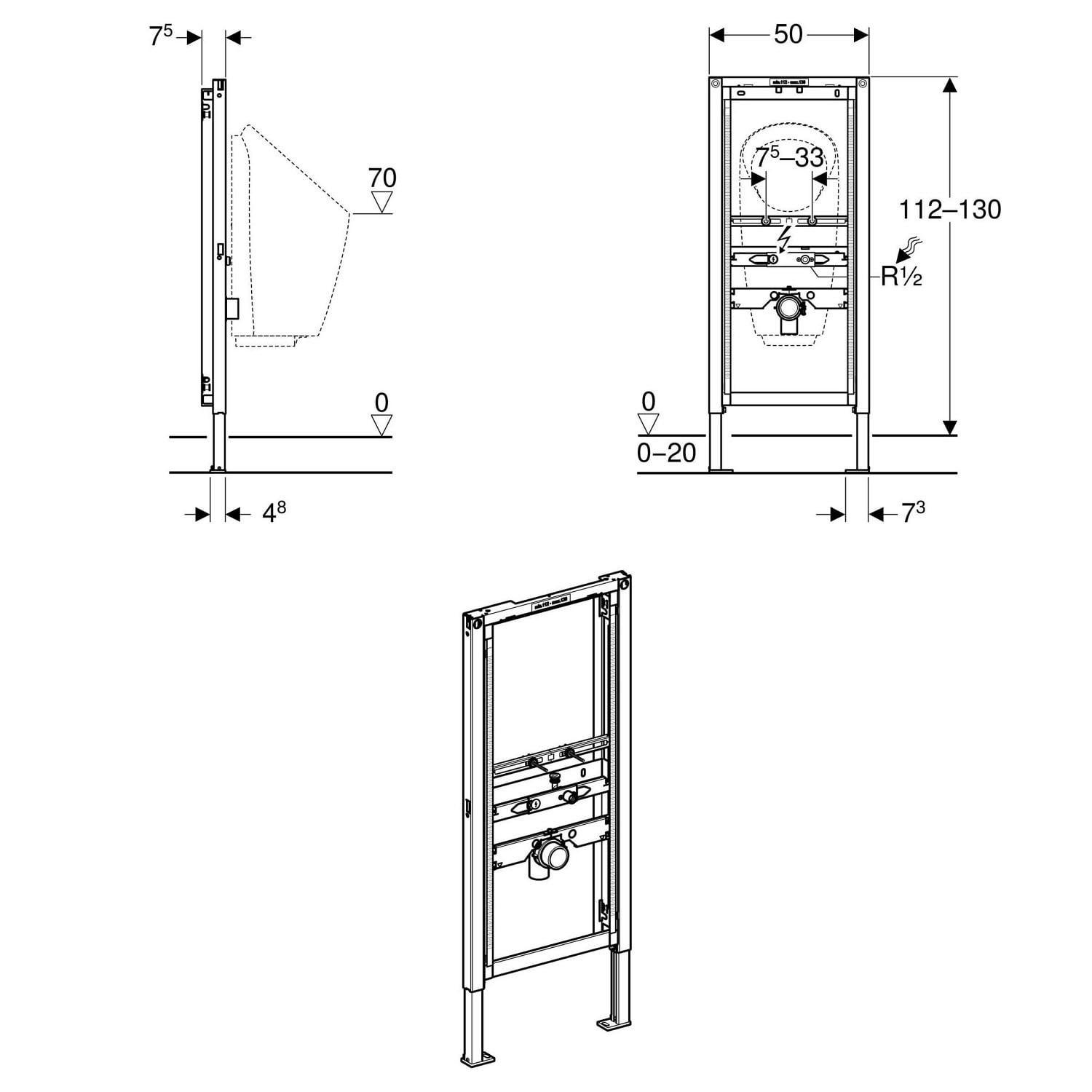 Инсталляционная система для писсуара Geberit Duofix 111.686.00.1 (143824) - фото 2