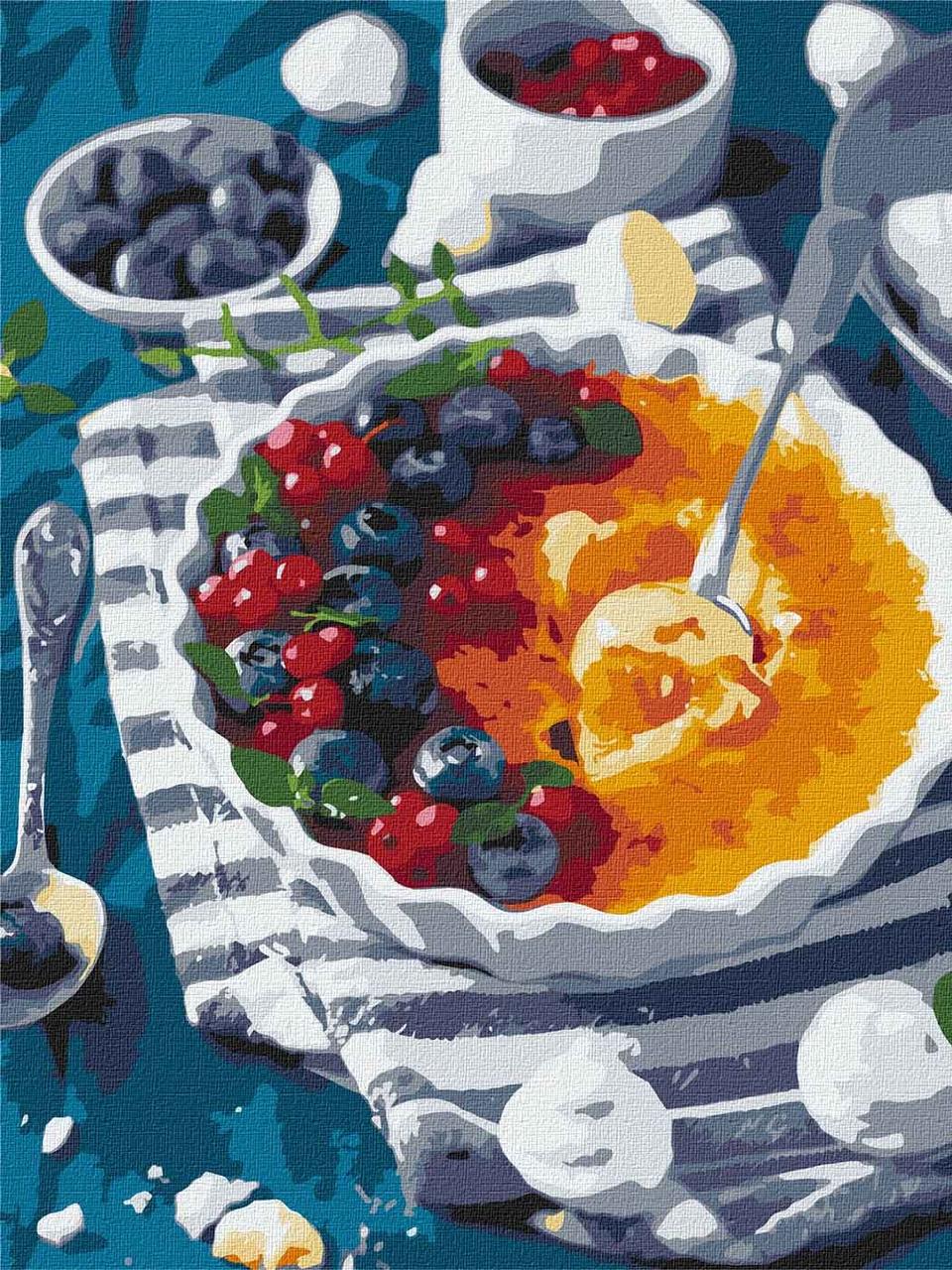 Картина по номерам Идейка Черничное крем-брюле KHO5615 холст на подрамнике 30х40 см (1686267594)