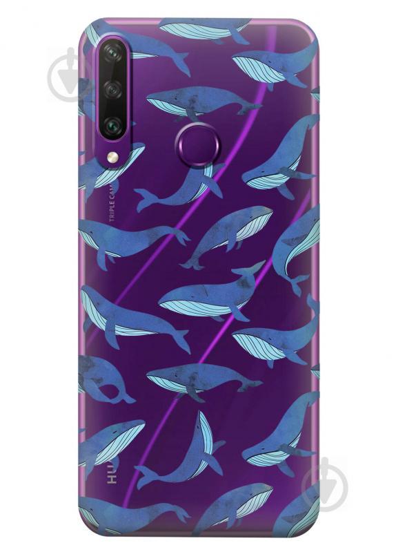 Прозрачный силиконовый чехол iSwag для Huawei Y6p с рисунком - Киты (KS2334)