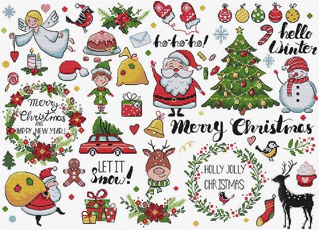 Набір для вишивання хрестиком L9928 Christmas Sampler