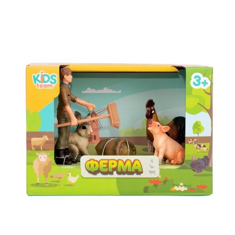 Детский игрушечный набор Ферма Kids Team со свиньей, петухом и кроликом (IG-173-N-510)