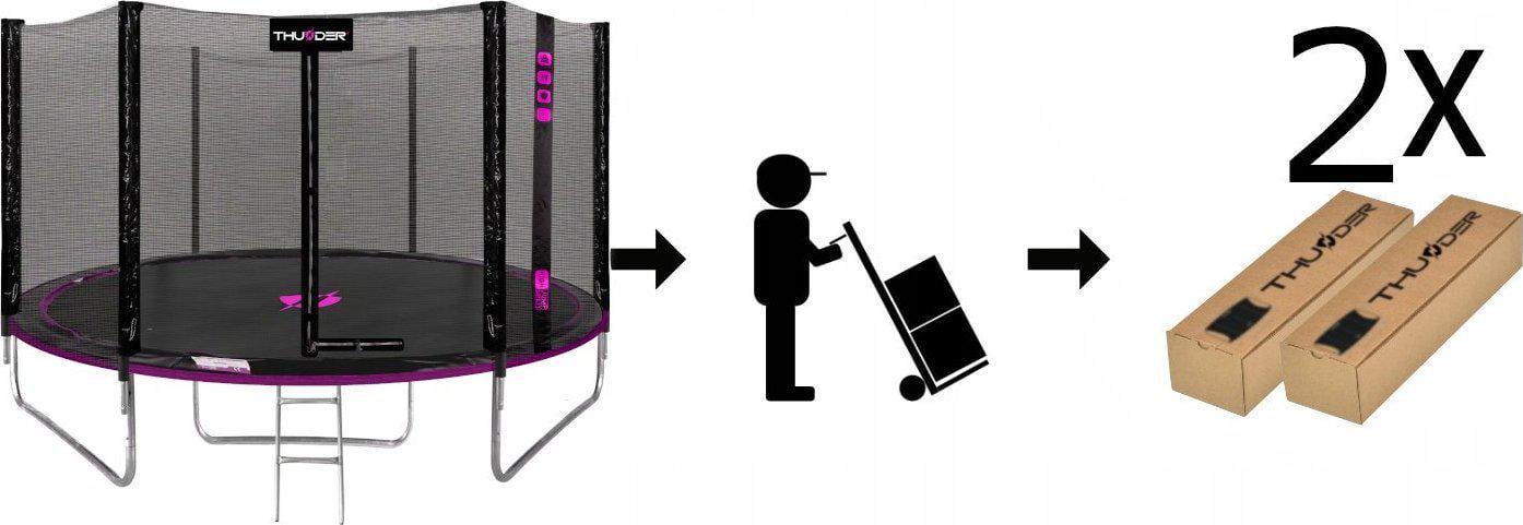 Батут Thunder OUTSIDE PRO с наружной сеткой 8 футов 244 см Черно-розовый (411146) - фото 8 Батут Thunder OUTSIDE PRO с наружной сеткой 8 футов 244 см Черно-розовый (411146) - фото 8