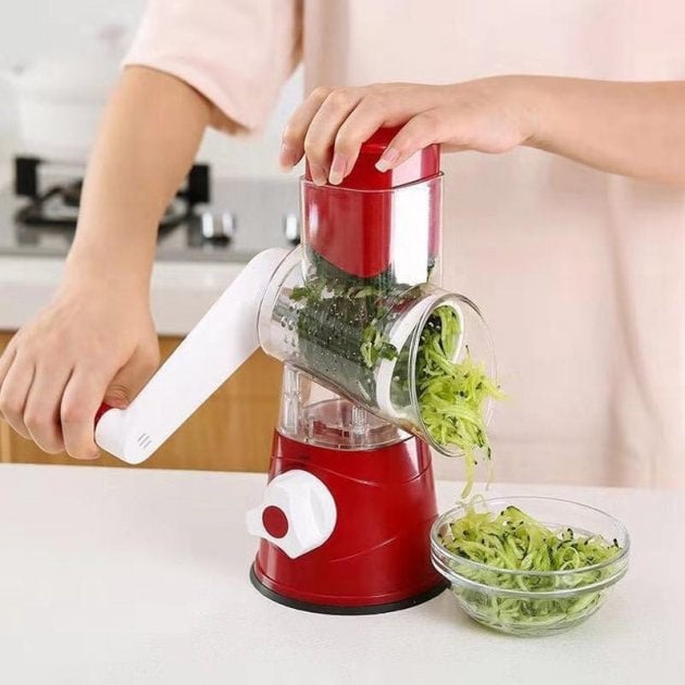 Овочерізка Tabletop Drum Grater Kitchen Master 3 насадки Red (tf5726) - фото 6 Овочерізка Tabletop Drum Grater Kitchen Master 3 насадки Red (tf5726) - фото 6