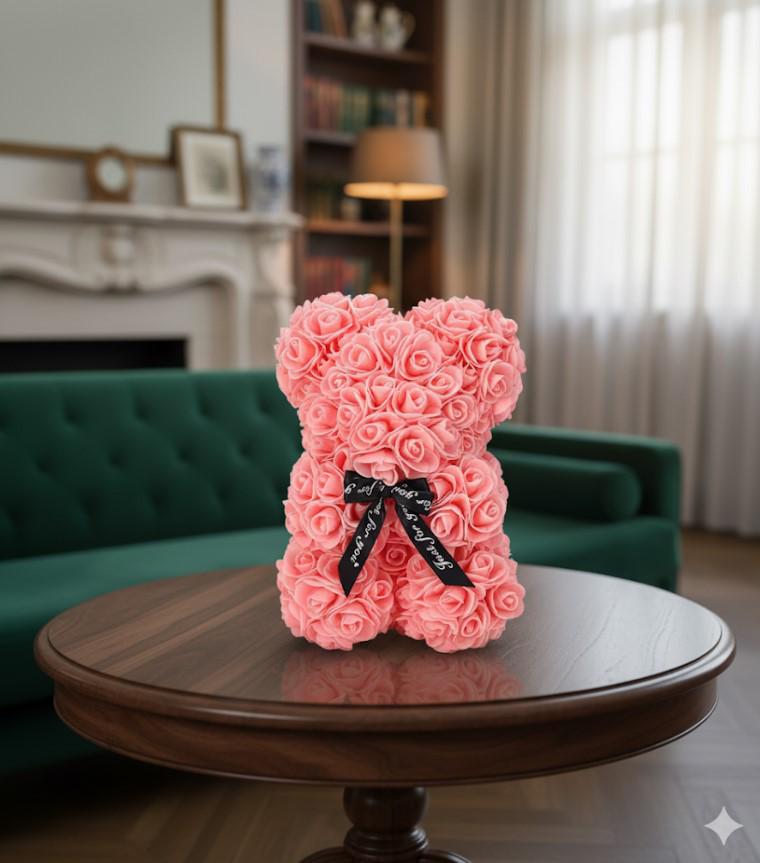 Подарочный мишка в коробке из роз Teddy Flower 25 см Нежно-розовый (2104618700) - фото 4 Подарочный мишка в коробке из роз Teddy Flower 25 см Нежно-розовый (2104618700) - фото 4