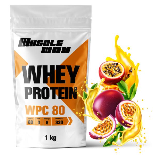 Протеин сывороточный MuscleWay 80% КСБ 80 26 порции 1 кг Маракуйя (21-125-ksb80-mw-rs.mk) - фото 1 Протеин сывороточный MuscleWay 80% КСБ 80 26 порции 1 кг Маракуйя (21-125-ksb80-mw-rs.mk) - фото 1