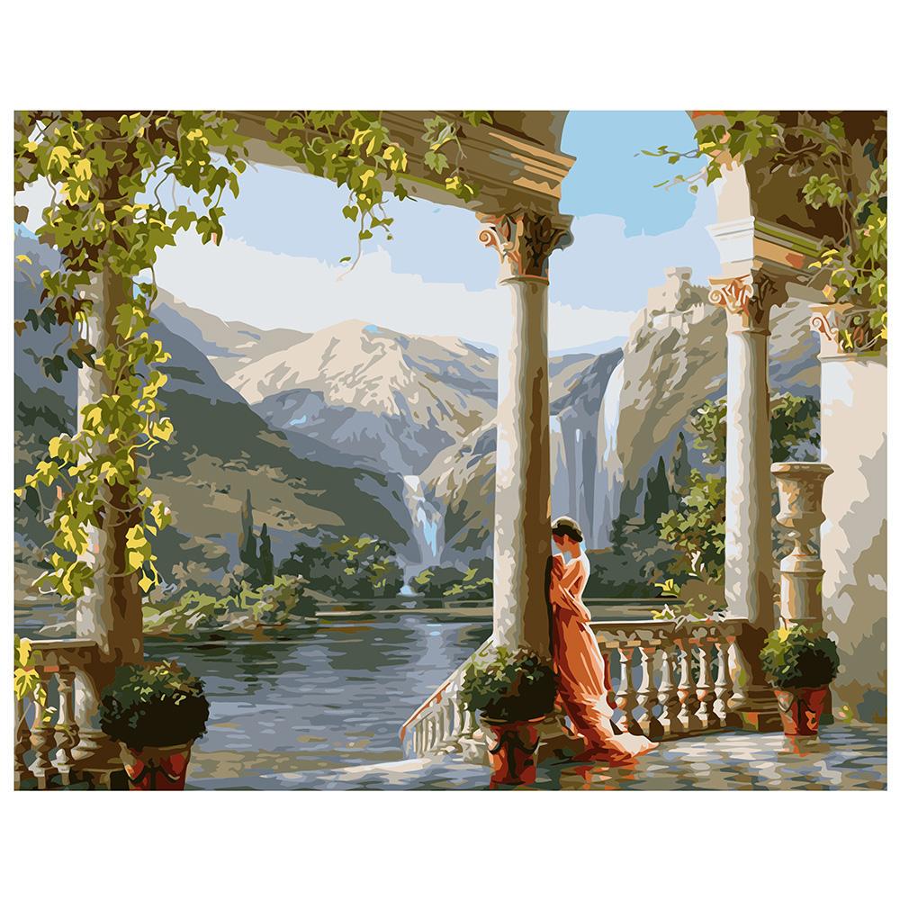 Картина по номерам Strateg Девушка возле колонны 40x50 см (VA-1514)